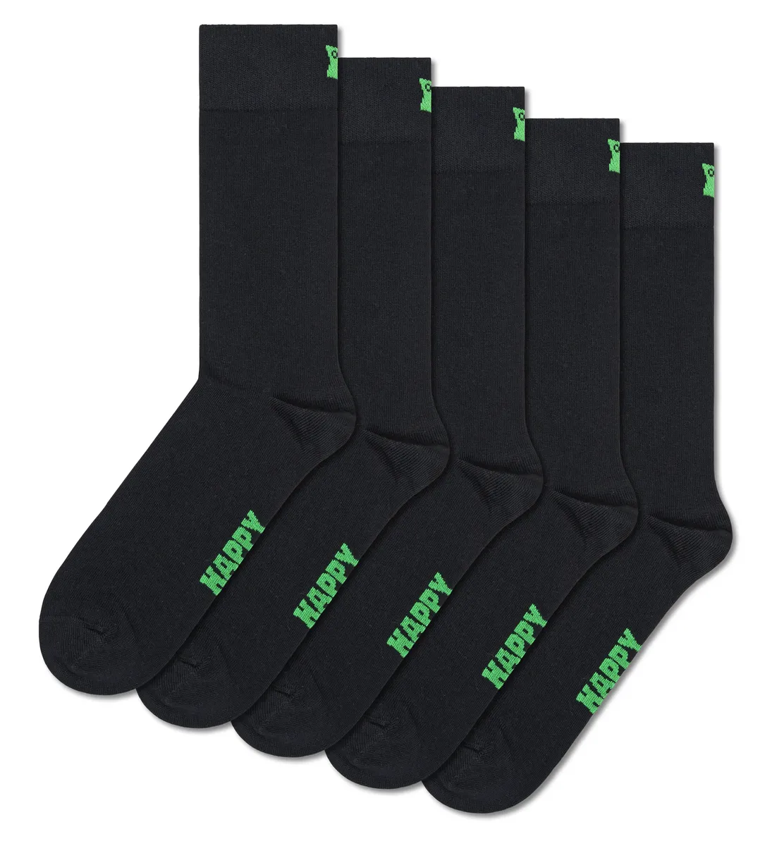 

Носки Happy Socks (комплект, 5 пар) простого вида, зеленый