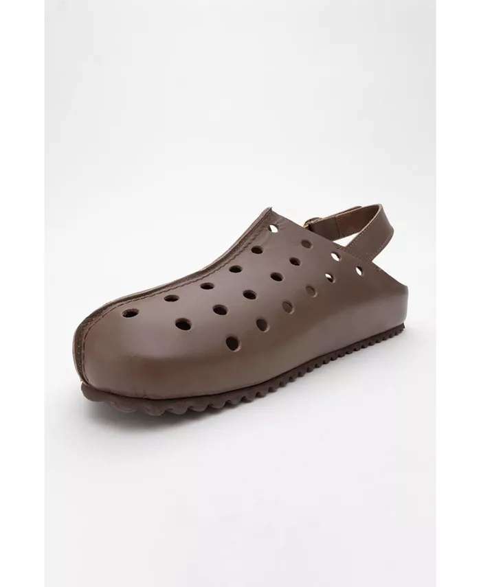 Женские кожаные сабо Justa Forever & Always Shoes, коричневый — фото 3