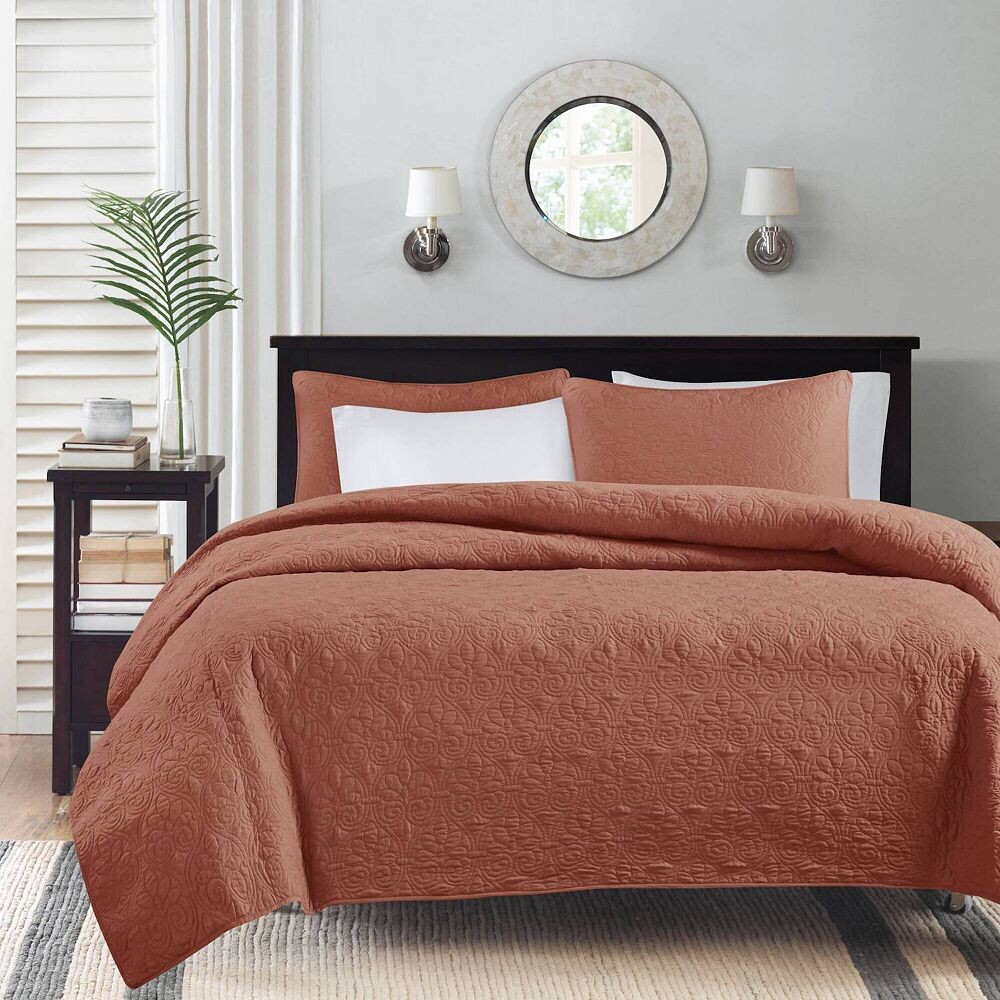

Комплект двусторонних антимикробных одеял Madison Park Mansfield, цвет Clay Red