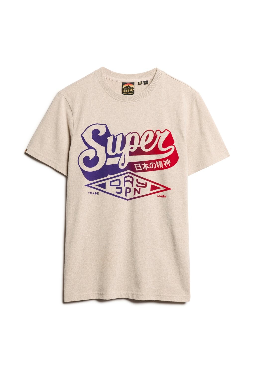 

Футболка с принтом FLOCKED FADE GRAPHIC Superdry, бежевый