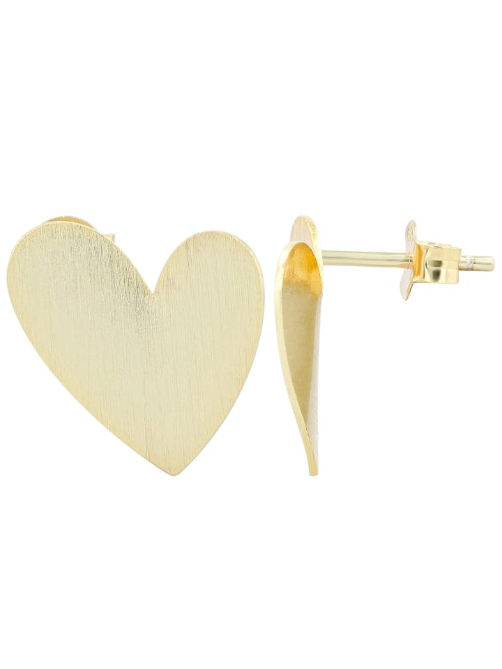 

Adeliás Женские серьги-гвоздики в форме сердца из серебра 925 пробы с золотым покрытием