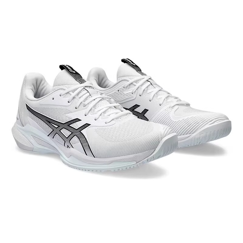 ASICS Скоростные теннисные кроссовки Solution Speed FF 3 мужские износостойкие нескользящие дышащие низкие белые черные бело-черные, цвет White/Black — фото 2