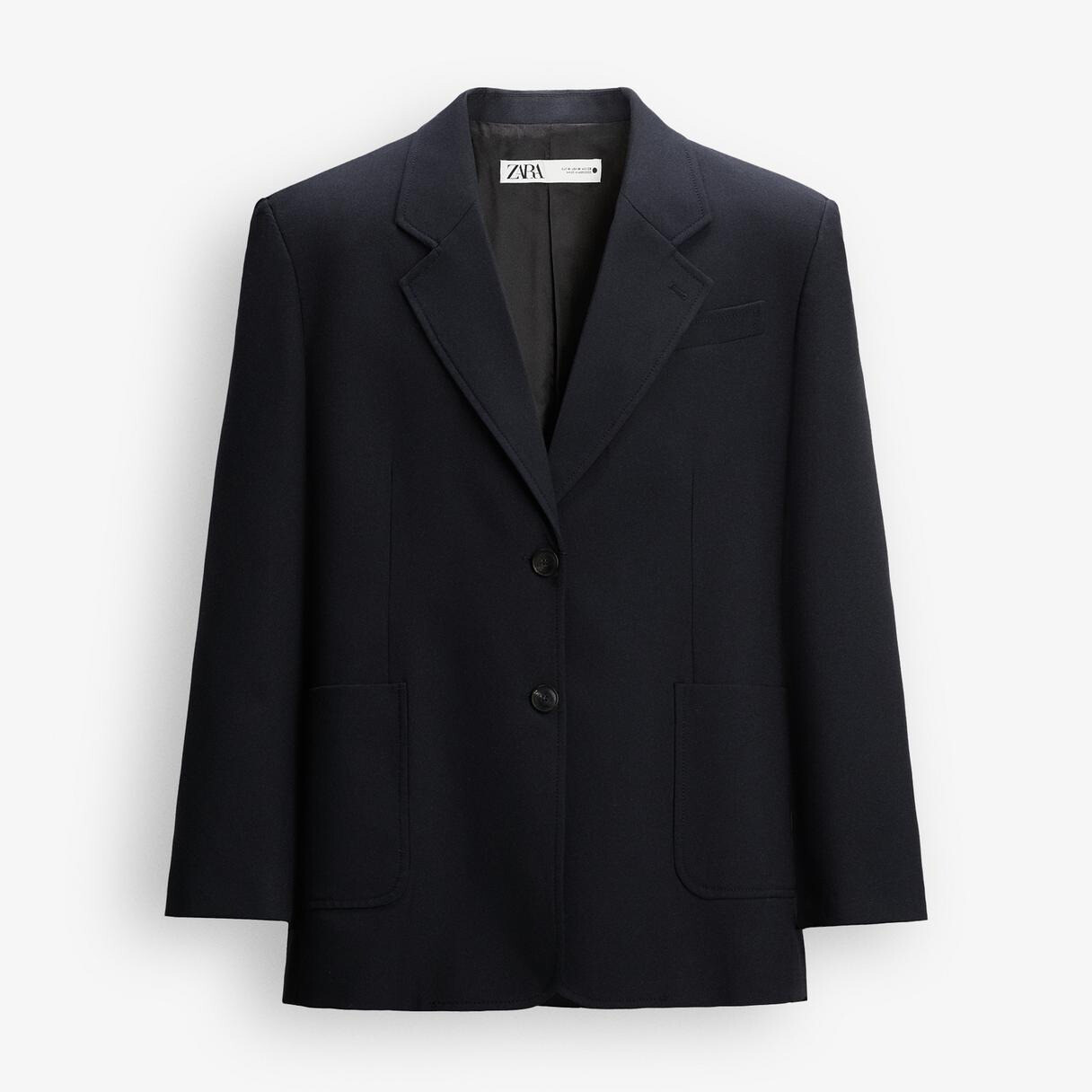 

Блейзер Zara by Carlyne Cerf Oversized Pocket, темно-синий