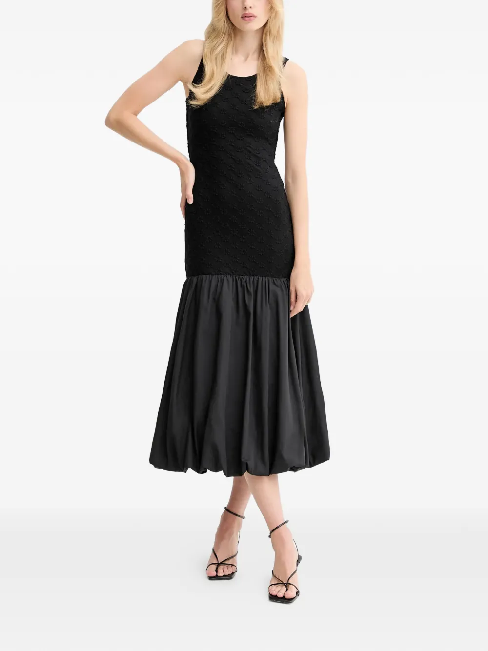 

Миди-платье с цветочным узором Bardot, черный