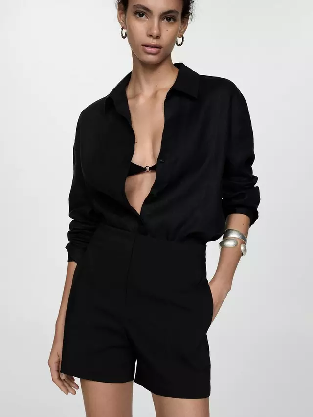 

Шорты Mango Malu High Waisted, черный