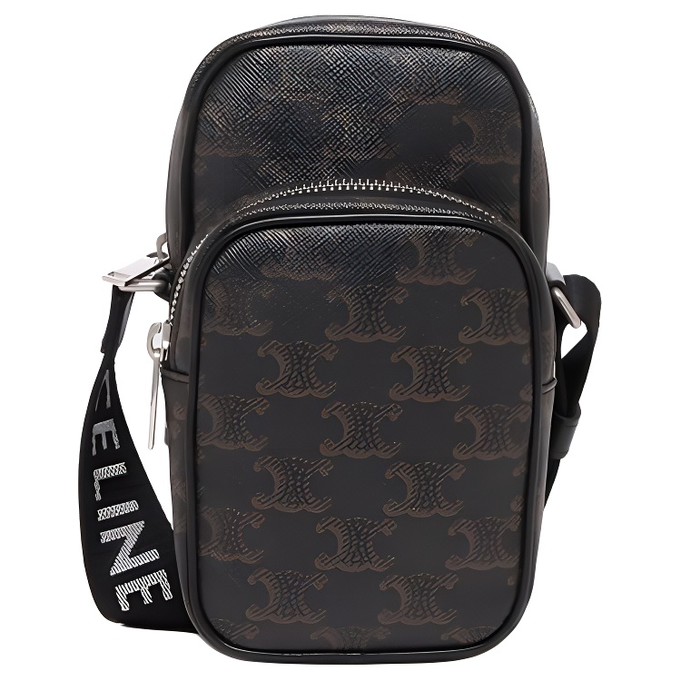 

CELINE Сумка-мессенджер Triomphe из кожи, кроссбоди, мини-рюкзак через плечо мужская желто-коричневая