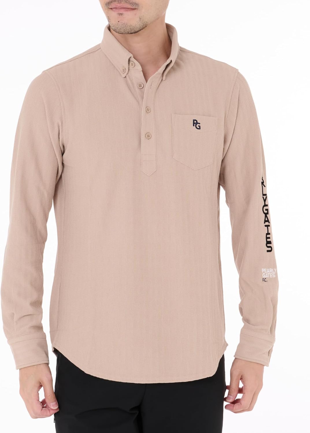 

Мужская рубашка-поло с длинным рукавом Parly Gates 053-4261001 (полосатый узор, защита от УФ-излучения) / для гольфа Pearly Gates, бежевый