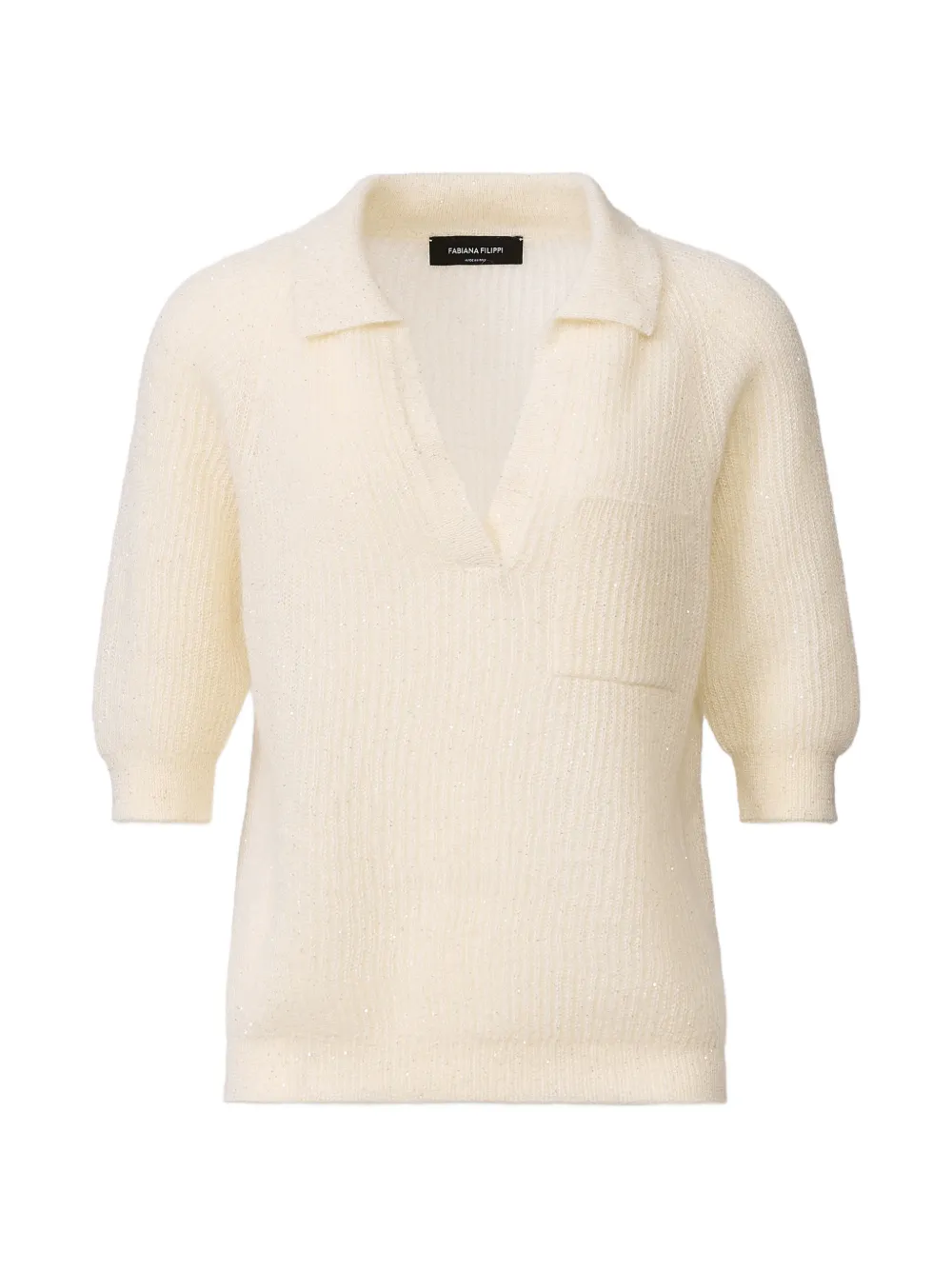 

Футболка с воротником и карманом Fabiana Filippi, нейтральный