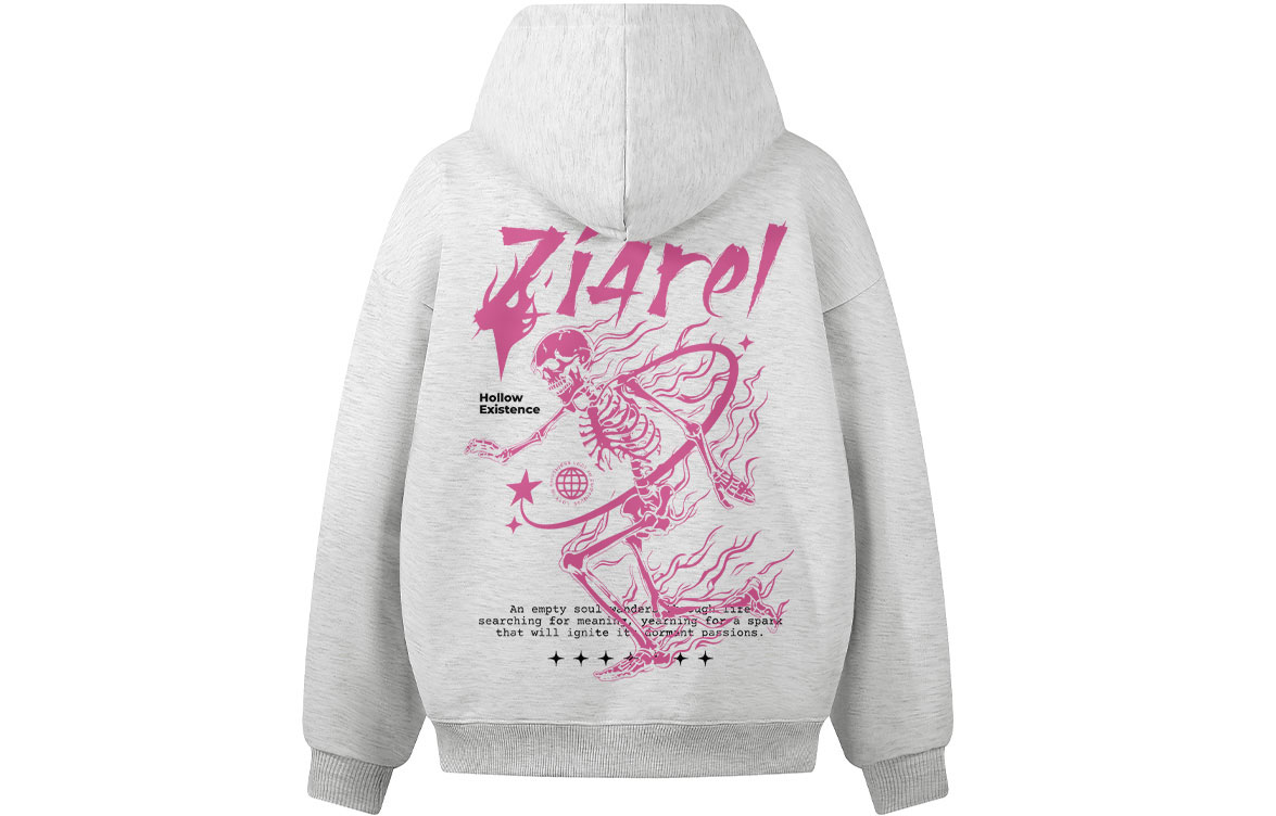 

Толстовка Unisex Hooded Moderate Heavyweight ZIAREL, белый heather серый