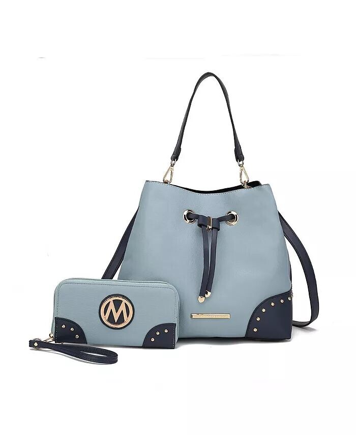 

Сумка-ведро Candice в стиле колор-блок с кошельком от Mia K Mkf Collection, синий