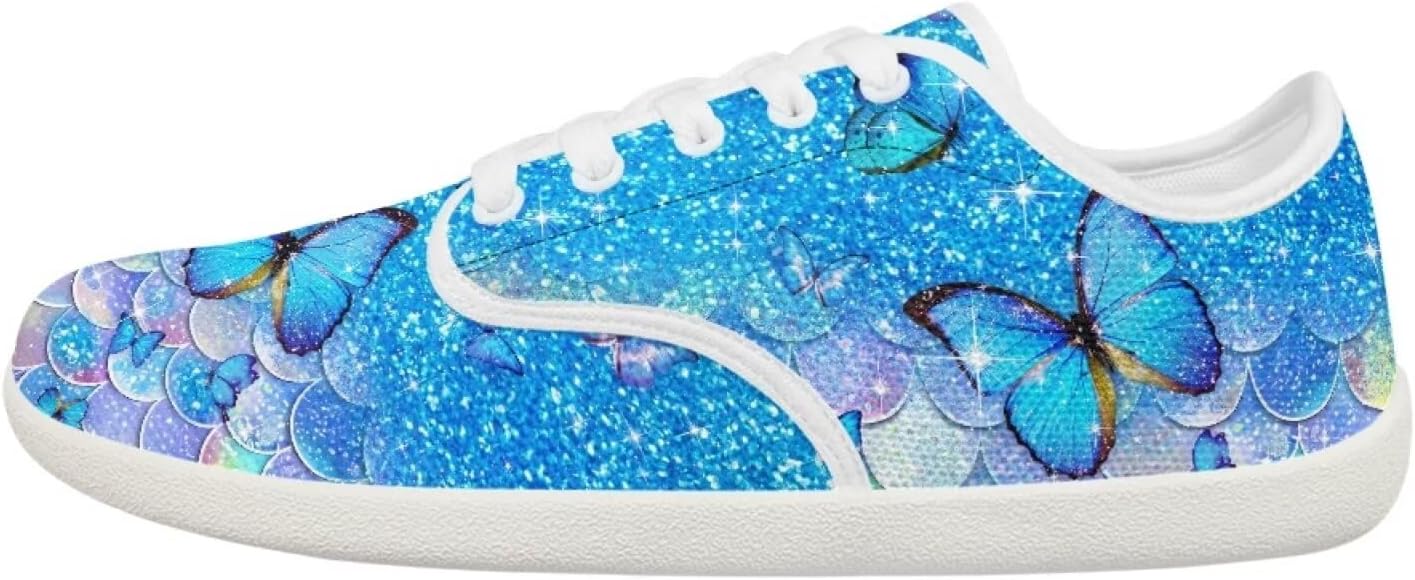 

Женские и подростковые кроссовки Forchrinse с декоративной бабочкой, широкие, для бега и тенниса, с нулевым перепадом, модные кроссовки с мягкой подошвой, синий