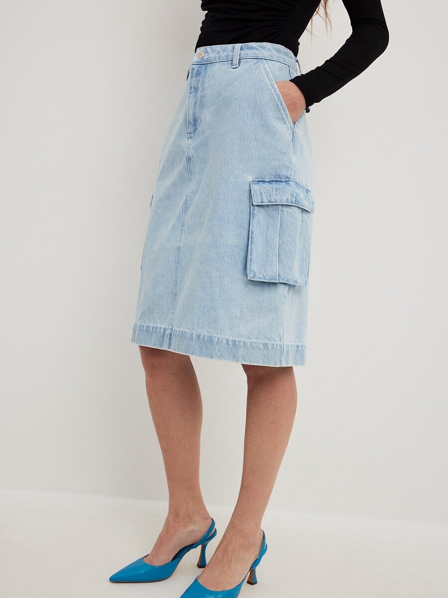 

Юбка миди NA-KD Skirt, синий деним