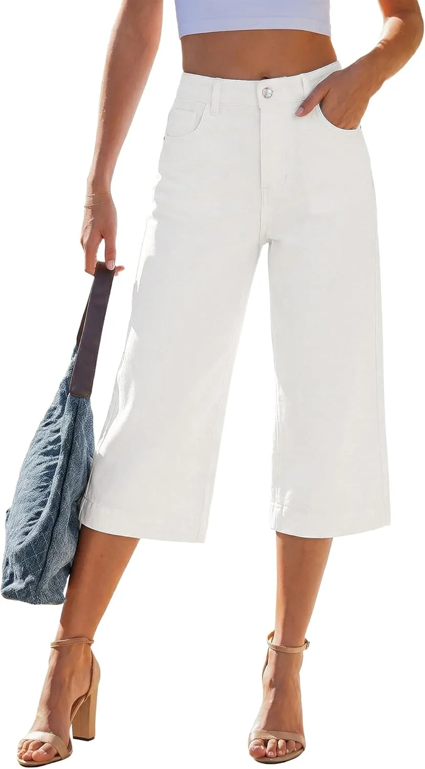 

GRAPENT Capri Jeans для женщин, широкие, высокая посадка