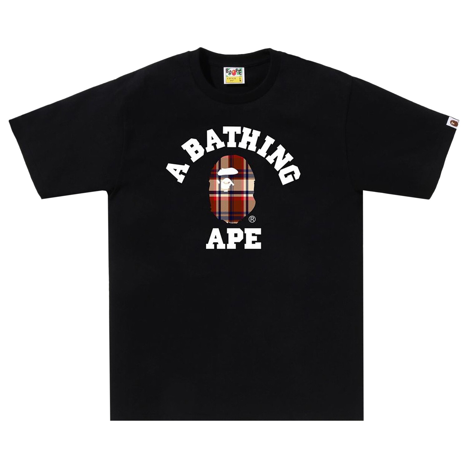 

Футболка в клетку BAPE, цвет Черный/красный