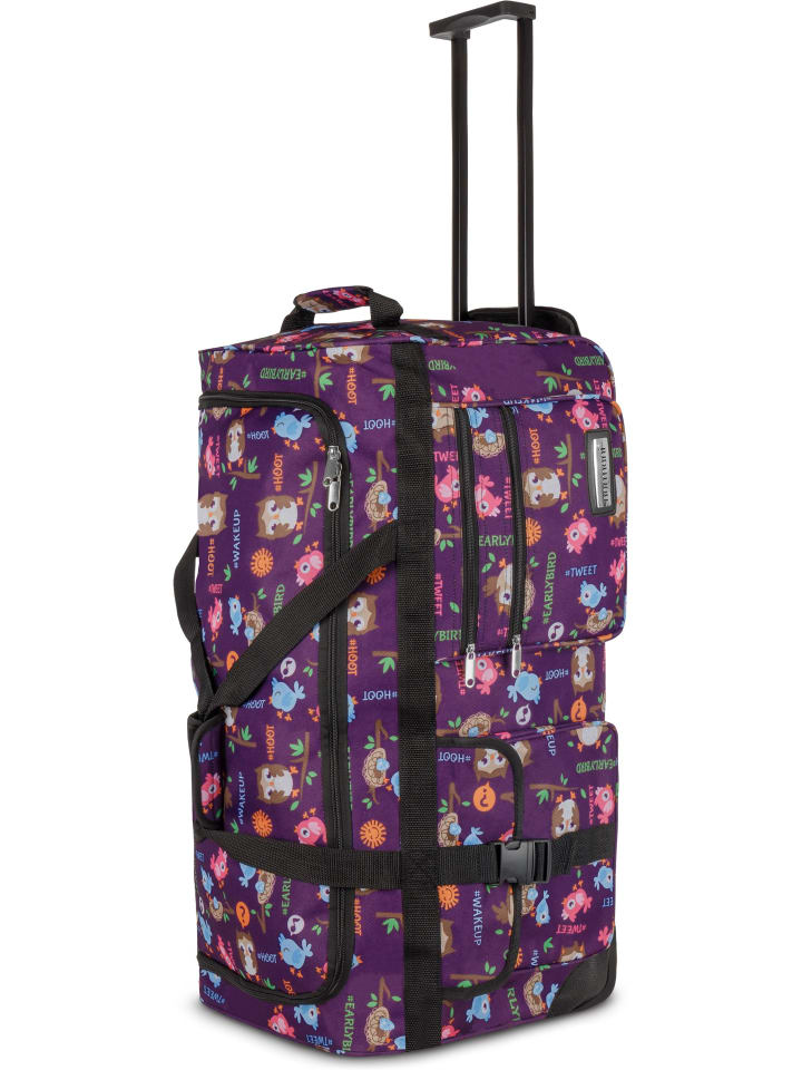 

Дорожная сумка на 80 литров с тремя колесами в дизайне совы normani