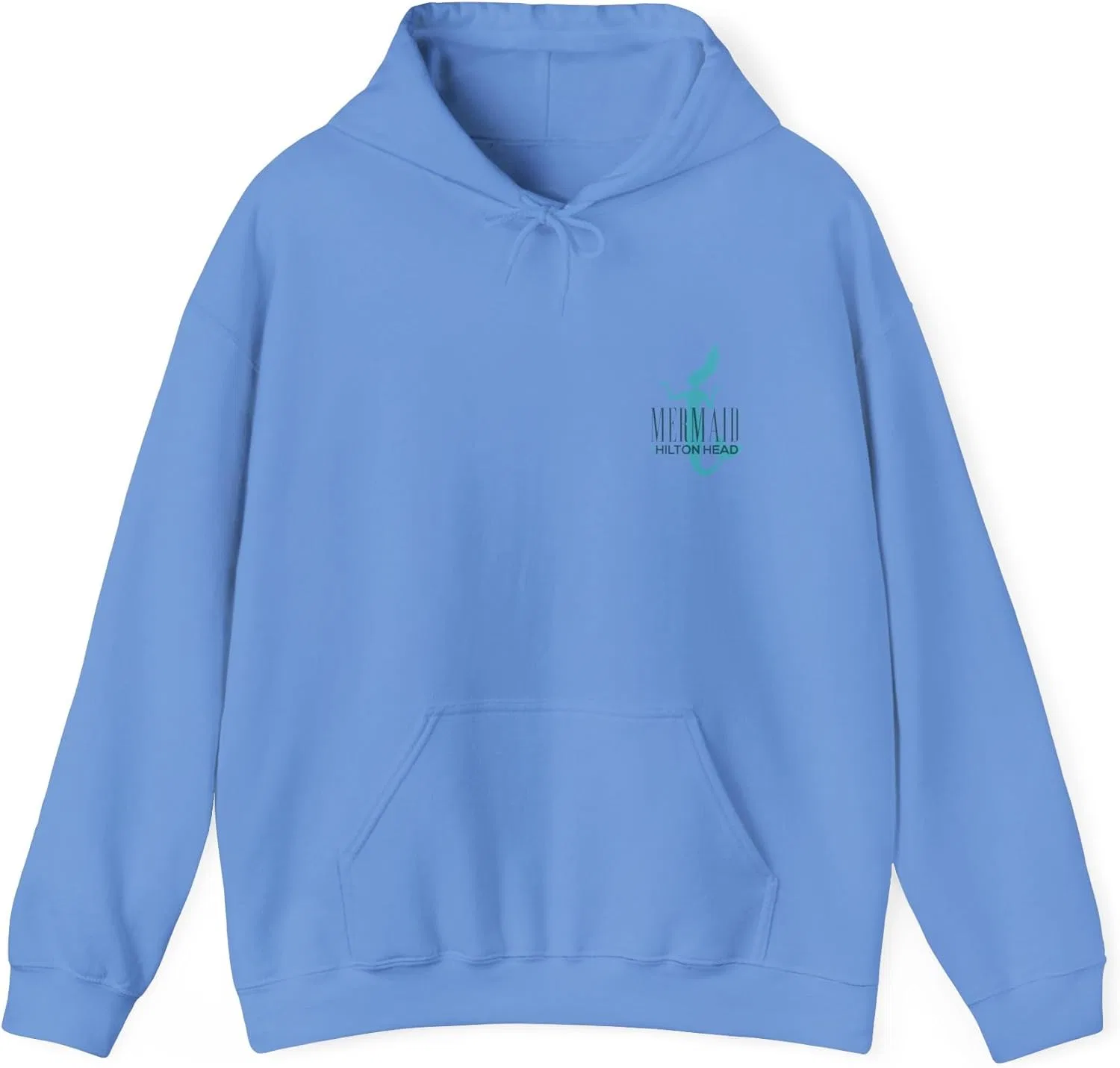 Толстовка с капюшоном Mermaid of Hilton Head Unisex Heavy Blend - уютная худи из хлопка и полиэстера с логотипом спереди и сзади GENERIC, синий