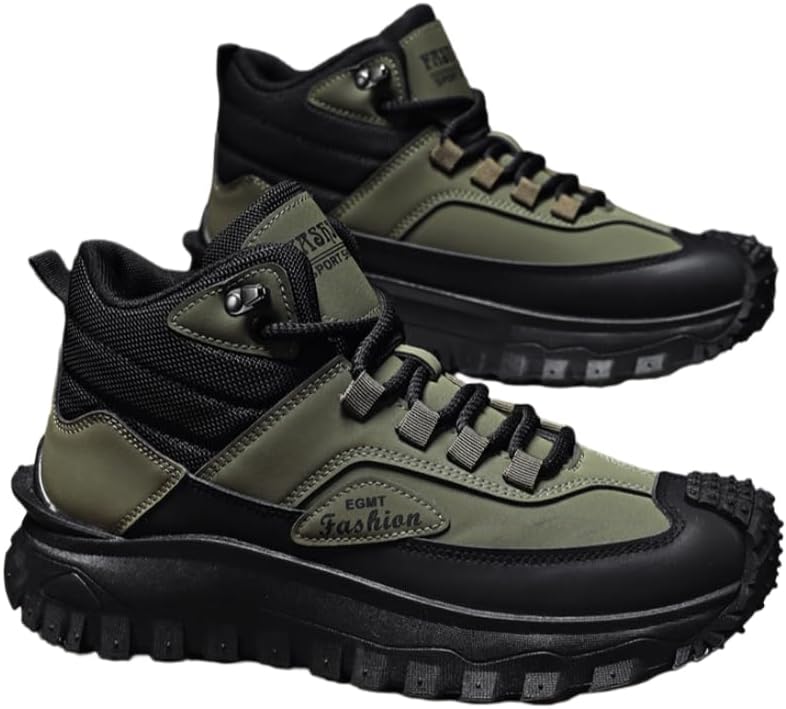 

Мужские высокие ретро-ботинки большого размера - прочная обувь для активного отдыха с противоскользящей подошвой Spkfhd, зеленый