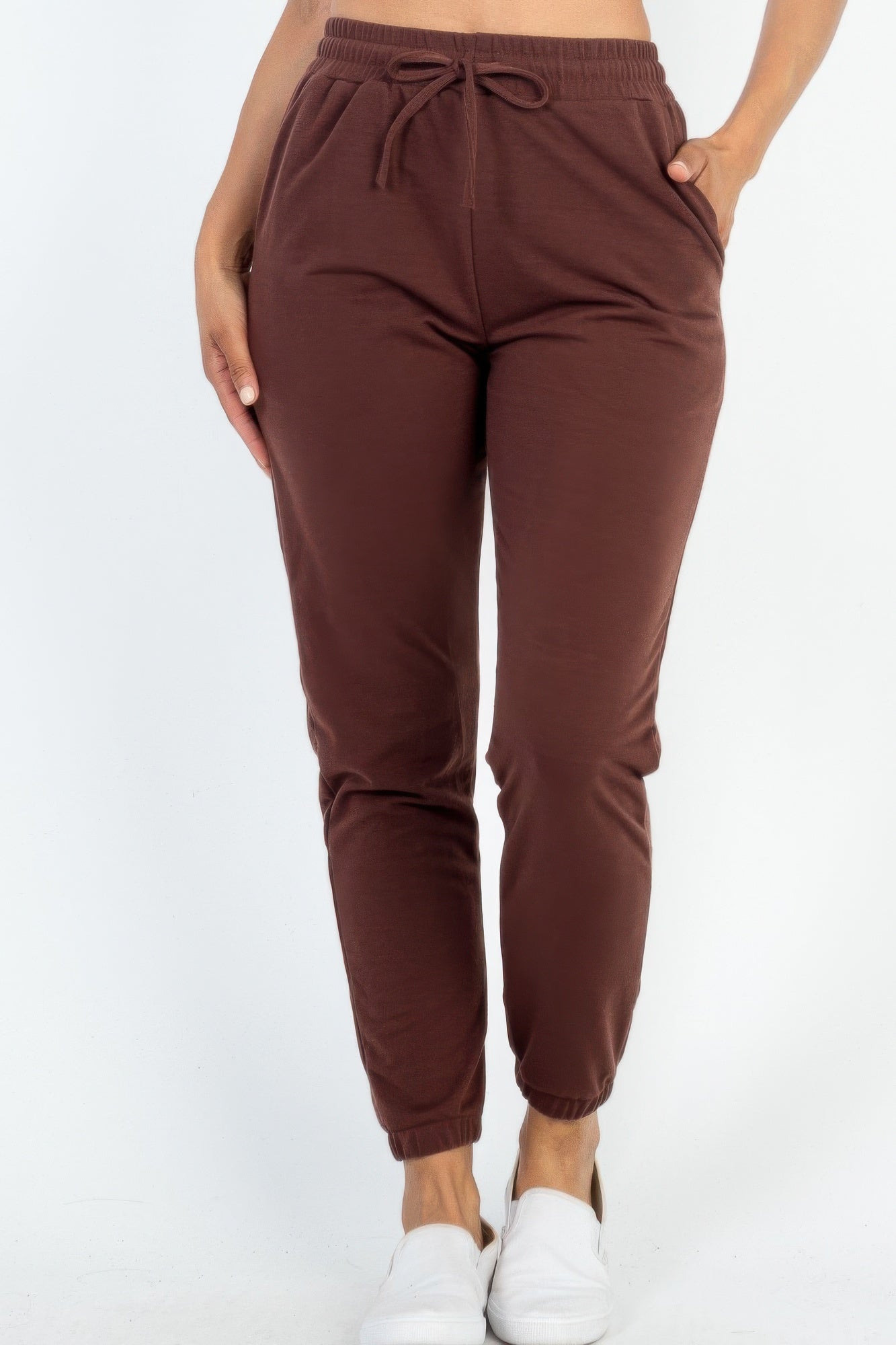 

FASHNZFAB женские брюки-джоггеры из французского трикотажа, цвет downtown brown