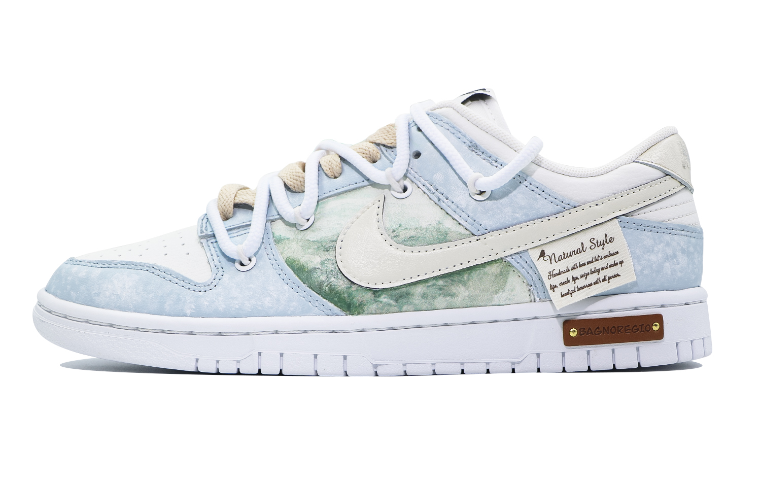 

Кроссовки Nike Dunk Skateboarding Shoes Men Low-top Beige/Blue, бежевый/синий