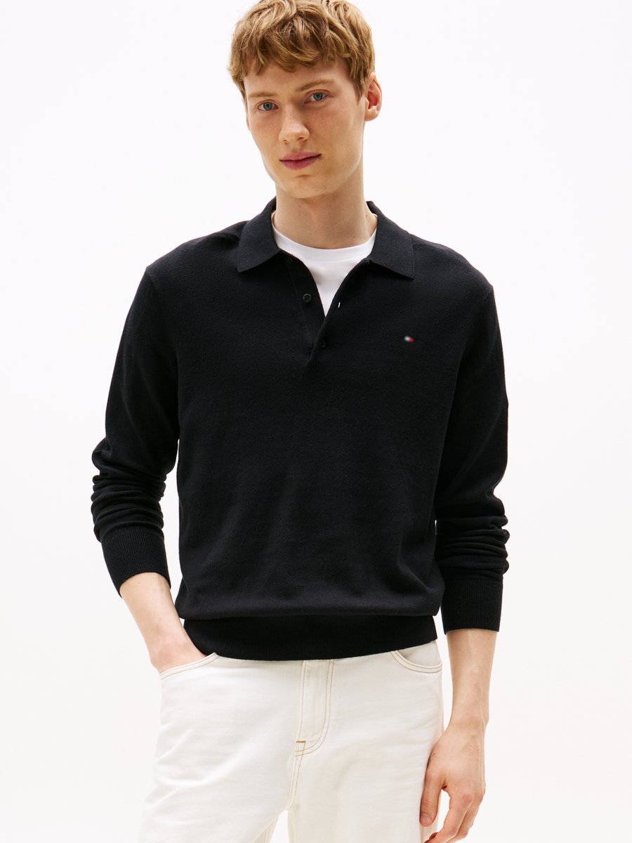 

Поло Tommy Hilfiger PIMA ORG CTN CASHMERE LS POLO, Black, Черный, Поло Tommy Hilfiger PIMA ORG CTN CASHMERE LS POLO, Black