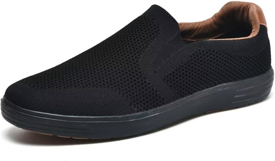 

Мужские кроссовки TIOSEBON с амортизирующей пенной стелькой, сетчатые, поддержка свода стопы, удобные, слипоны, черный