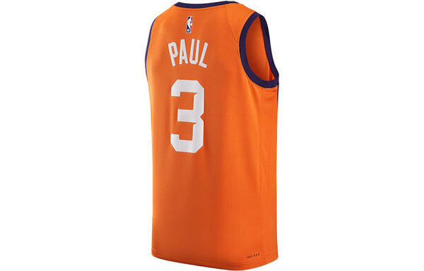 Майка Men's Air Jordan NBA Retro Basketball Jersey/Vest SW Fan Edition 20 Season Knicks Phoenix Suns Paul No. 3 Orange, оранжевый — фото 2
