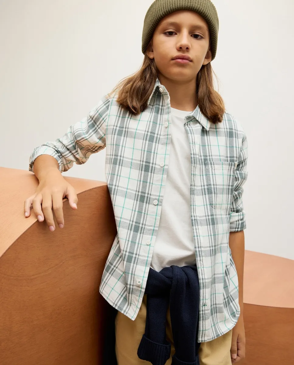 

Рубашка с длинным рукавом для мальчика в клетку из фланели Kids El Corte Inglés, зеленый