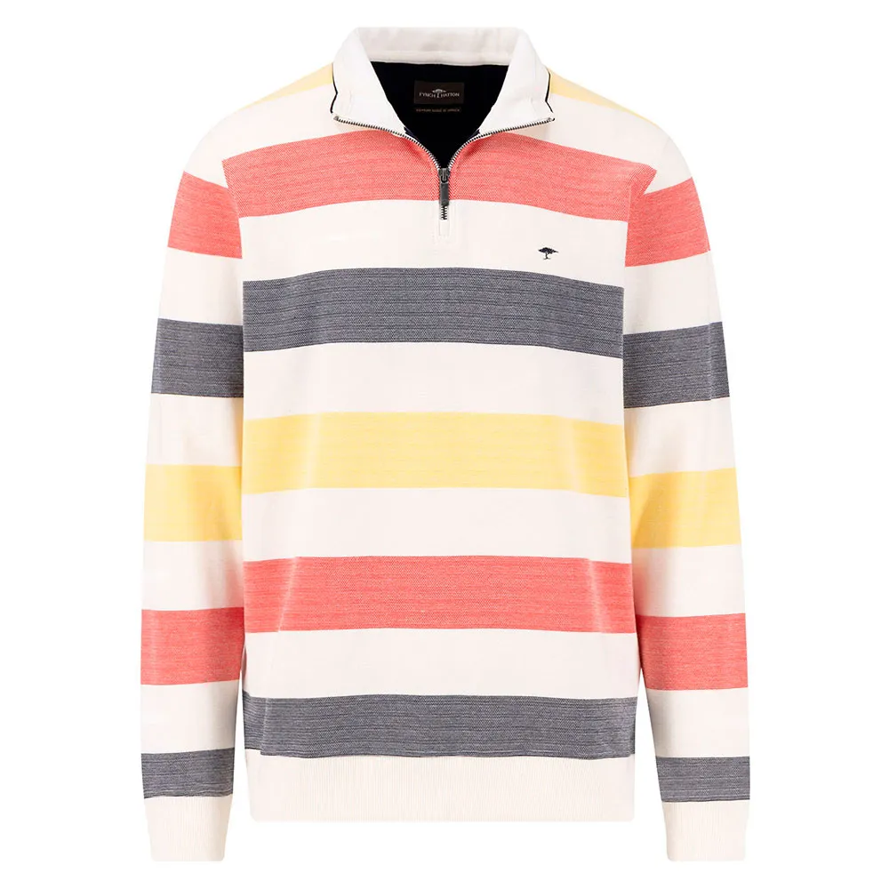 

Толстовка Fynch Hatton Striped Pique half zip, белый