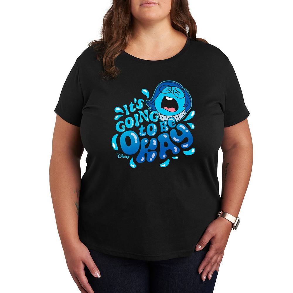 

Футболка с рисунком Disney/Pixar's Inside Out 2 Sadness Plus Size «Все будет хорошо» Disney / Pixar, черный