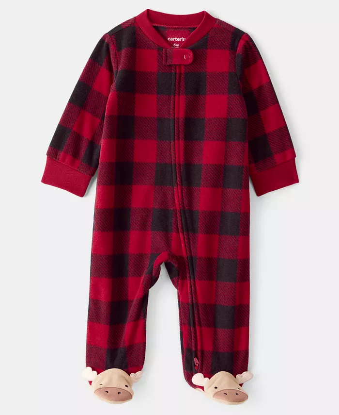 

Детский комбинезон для мальчиков с застежкой-молнией и оленями Carter'S, красный