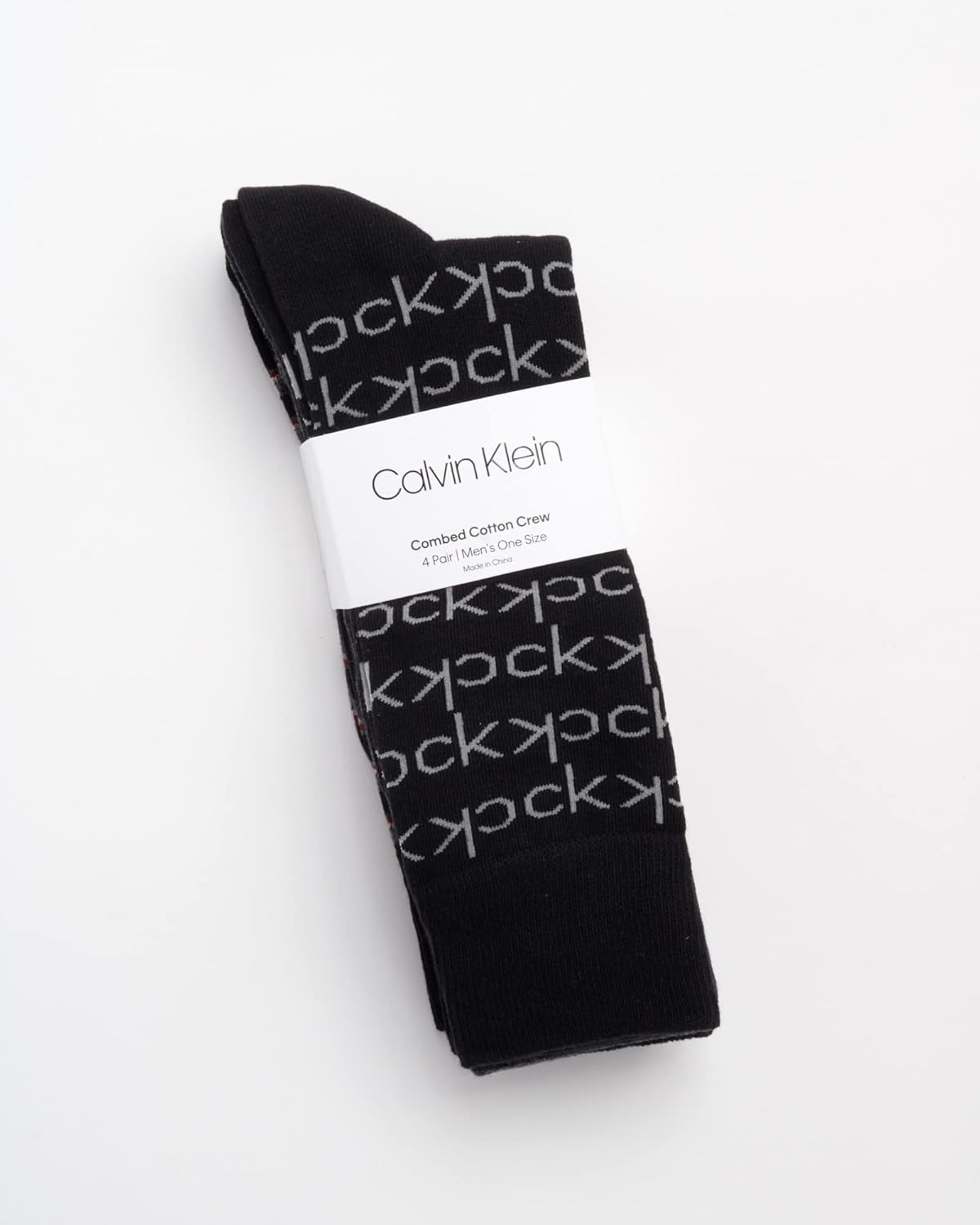 Мужские носки Calvin Klein Crew Socks - 4 пары, легкие, влагоотводящие, мягкие, спортивные носки для мужчин, для занятий спортом и бега, Black Multi — фото 2
