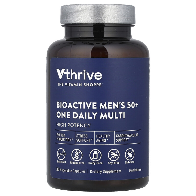 

Vthrive, Bioactive Men's 50+ One Daily Multi, 30 растительных капсул