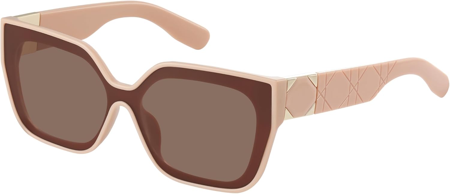 

Крупные солнцезащитные очки для женщин, ретро-квадратные дизайнерские солнцезащитные очки, модные женские солнцезащитные очки в большой оправе, стильные солнцезащитные очки Foliful, A08-pink/Brown Lens