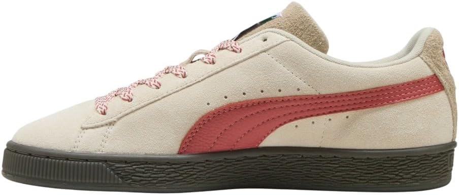Мужские замшевые кроссовки PUMA с мягкой тканью и шнуровкой для повседневной носки - белые — фото 3