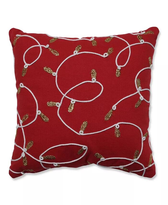

Декоративная подушка «Струны огней», 11,5 x 11,5 дюймов Pillow Perfect, красный
