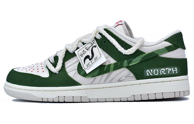 

Кроссовки Nike Dunk Skateboarding Shoes Men Low-top White/Gray/Green, хаки
