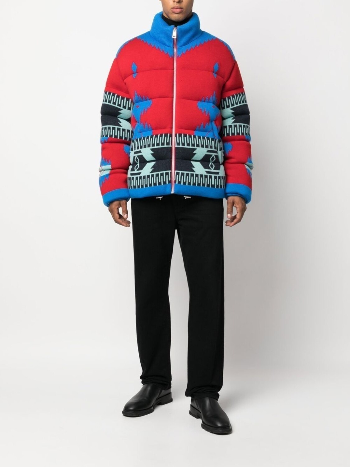 

Alanui пуховик Icon Jacquard, красный