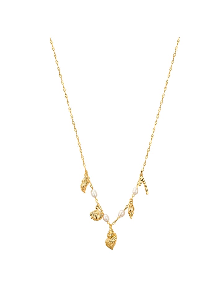 

Yokoamii Колье, металл, пресноводный культивированный жемчуг в желтом золоте