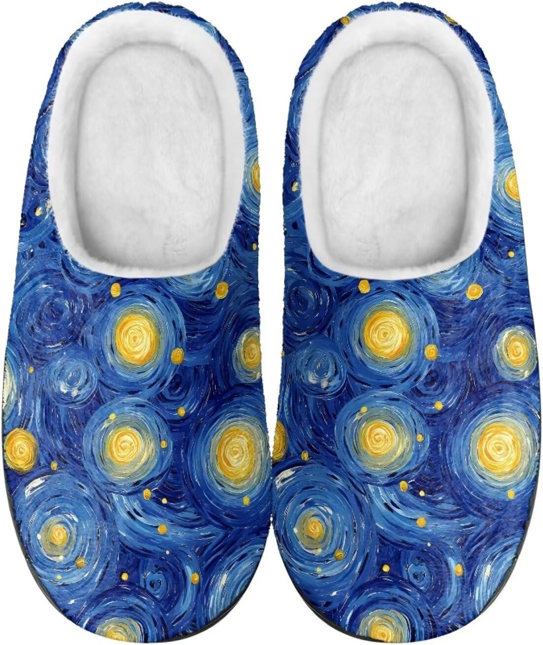 

Тапочки Mintulipy для женщин и мужчин для дома и улицы, пушистые тапочки для спальни, Van Gogh's Starry Night Painting