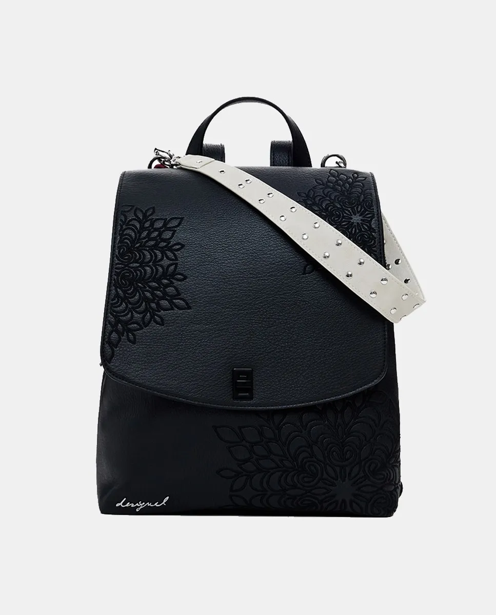 

Маленькая рюкзак с откидным клапаном и принтом Desigual, черный
