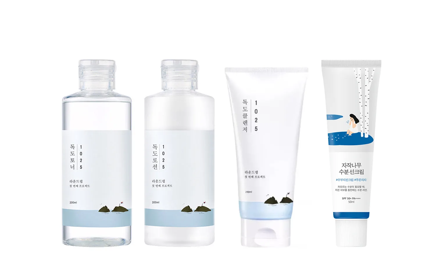 ROUND LAB Набор для ухода за кожей унисекс, 200ml Water+200ml Lotion+50ml Whitening Sun Protection Cream — фото 3