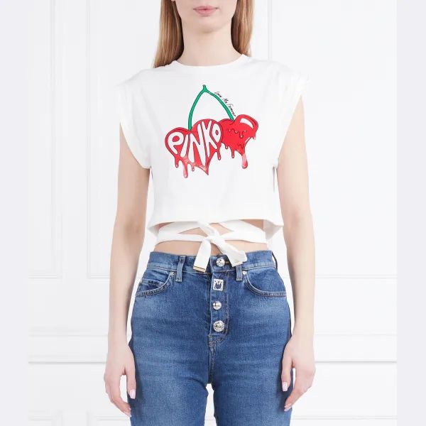 

Укороченная футболка Pinko, белый