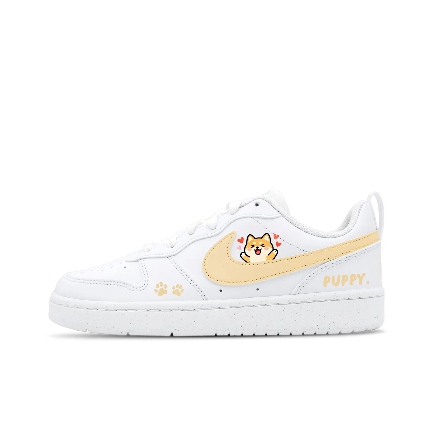 Детские кроссовки для скейтбординга Nike Court Borough Shiba Inu Yellow White