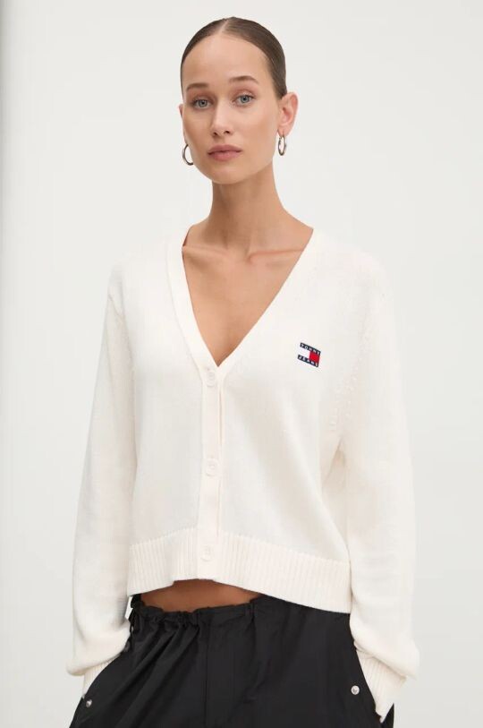 

Хлопковый кардиган Tommy Jeans, бежевый