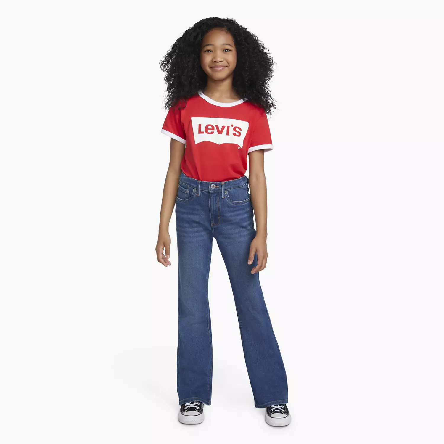

Джинсы-клеш 726 с высокой посадкой для больших девочек 7–16 лет Levi's, цвет Double Talk - Dark Wash