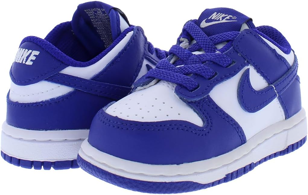Кроссовки Nike Boys' Dunk Low SE, белый/синий — фото 2