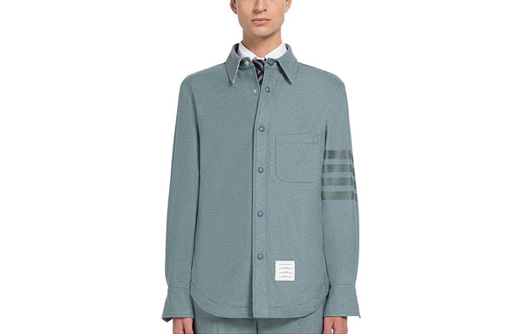 

THOM BROWNE Четырехполосная рубашка-куртка, Dark Blue