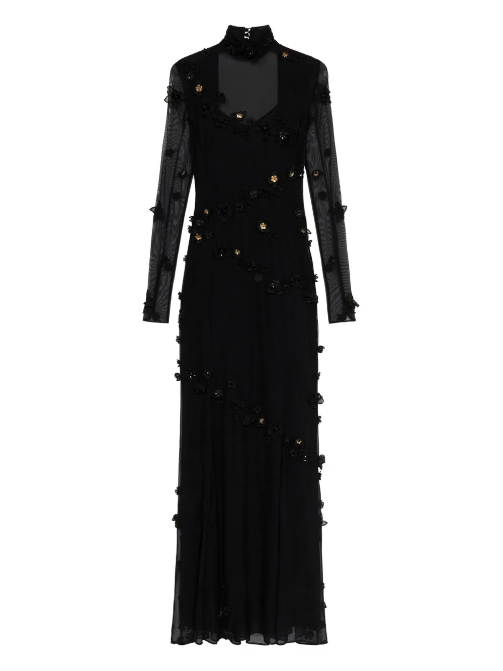 

Платье макси с цветочным декором BLUMARINE, черный