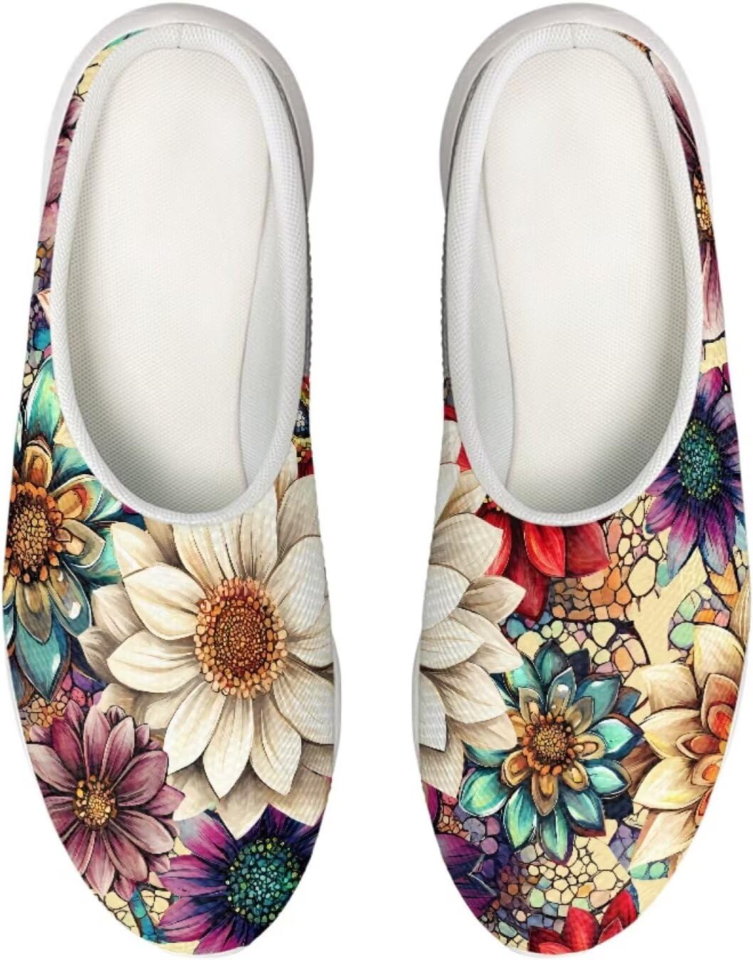 

Сабо Forchrinse Iris Cat Starry Sky Garden для женщин, туфли-мюли с поддержкой свода стопы, сандалии для домашнего ухода за больными, легкие, Blossom Flower