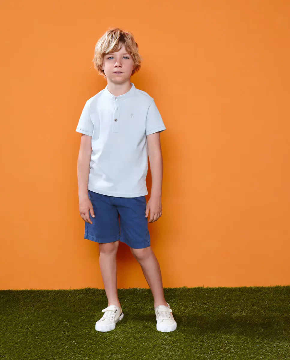 

Рубашка-поло для мальчика с коротким рукавом, воротник-стойка Kids El Corte Inglés, светло-зеленый